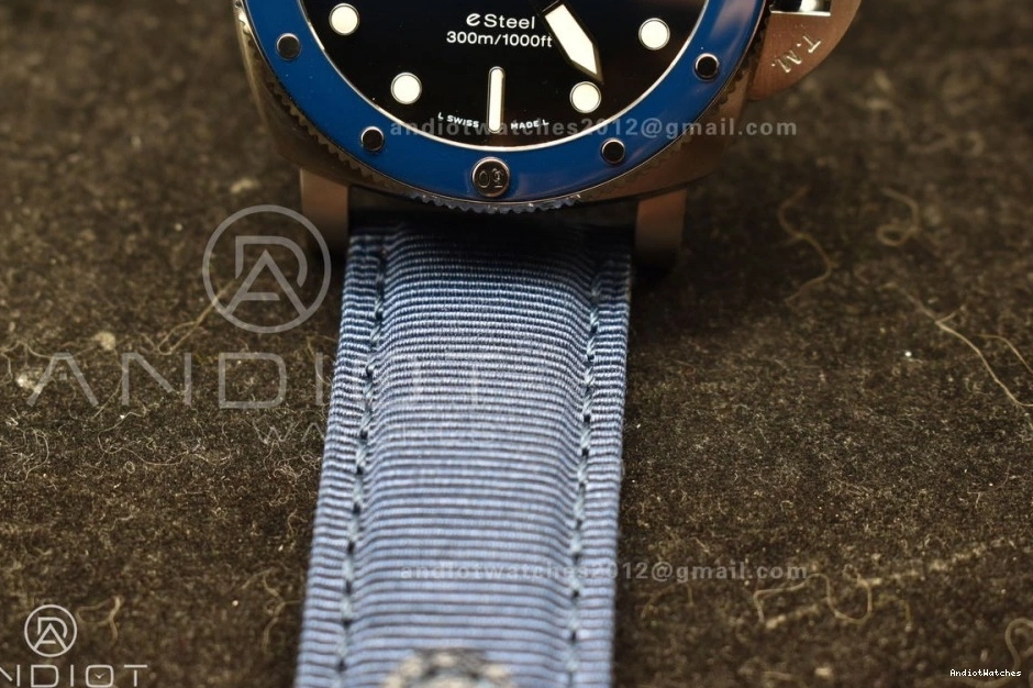 Edition Blue P Nylon Best 994 PAM1289 on Blue Supportive 1:1 Dial VSF Strap 0817